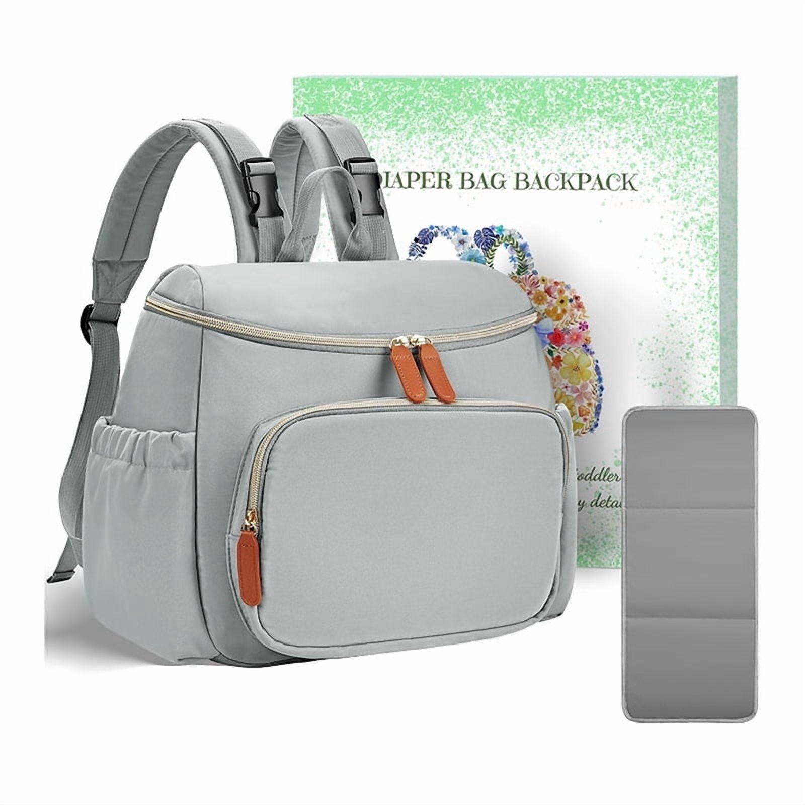 Diaper Bag Backpack, Lightweight Baby Bag for Moms and Dads, Compact Travel Diaper Backpack with Stroller Straps & Changing Pad, Waterproof & Stylish Baby Bag for Everyday Essentials