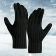thumbnail image 2 of ManxiVoo Mens Knitted Winter Warm Woolen Gloves for Outdoor Cycling Sports and Everyday Use with Comfortable Fit One Size Size Black, 2 of 3