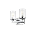 thumbnail image 5 of Living District Saanvi 2-Light Iron & Glass Bath Sconce in Chrome/Clear, 5 of 5