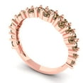 thumbnail image 2 of 0.98 ctw Wedding Band for Women - 14K Rose Gold Simulated Champagne Diamond Stackable Eternity Ring, 2 of 6