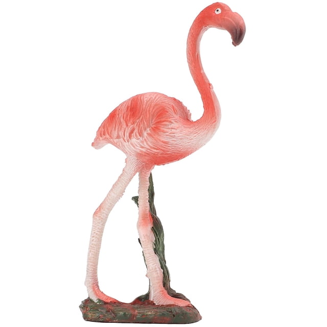 Statue de flamant rose en résine, véritable décoration pour étagère et bureau