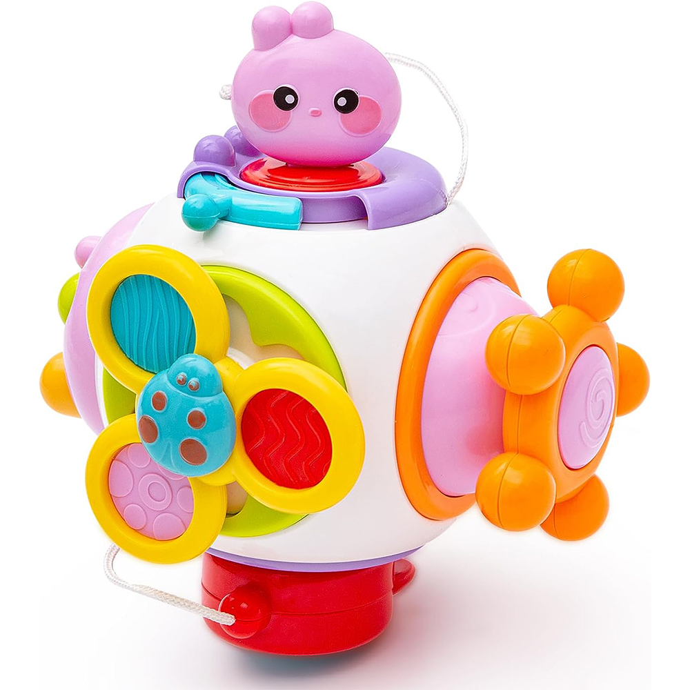 KISPATTI Baby Sensory Busy Board Cube for Kids Montessori Educational