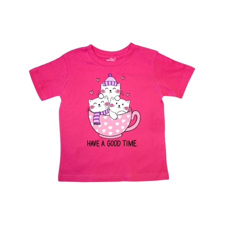 

Inktastic Winter Cats in a Pink Teacup with Hearts Gift Toddler Boy or Toddler Girl T-Shirt