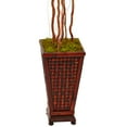thumbnail image 3 of Nearly Natural 5' Hibiscus Tree Artificial Plant in Decorated Wooden Planter, Green, 3 of 5