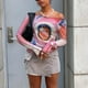 thumbnail image 4 of Crewneck Tops, Skin Friendly Casual Multicolor Print Tops Stylish For Office Work ANGGREK Otros, 4 of 7