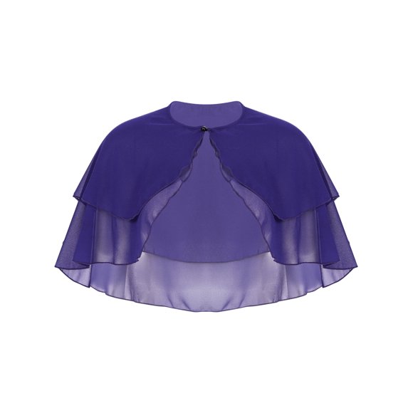 Women Shawls and Wraps for Evening Dress Chiffon Shawl Cape Wedding Guest Bridesmaid Capelets Purple One Size