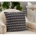 thumbnail image 3 of Fennco Styles Textured Woven Striped Throw Pillow 22" W x 22" L - Black Cushion for Home, Couch, Bedroom, Living Room and Office Décor, 3 of 3