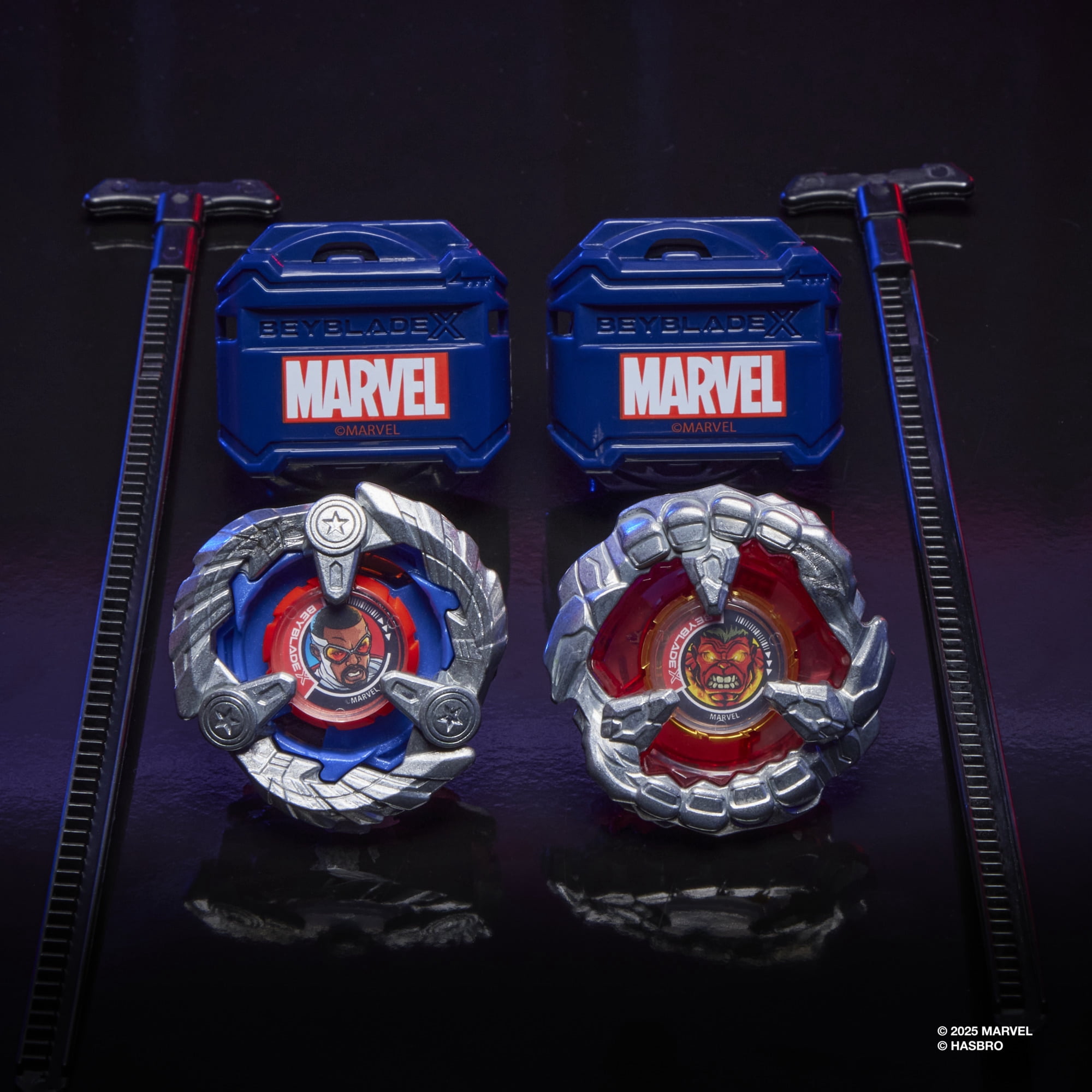 Beyblade X and Marvel Collab, Captain America 4-70GB vs. Red Hulk 1-80R, Ages 8+