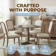 thumbnail image 3 of ROME + OAK Rumson 44" Modern Farmhouse Pedestal Dining Table, Rustic Beige, 3 of 8