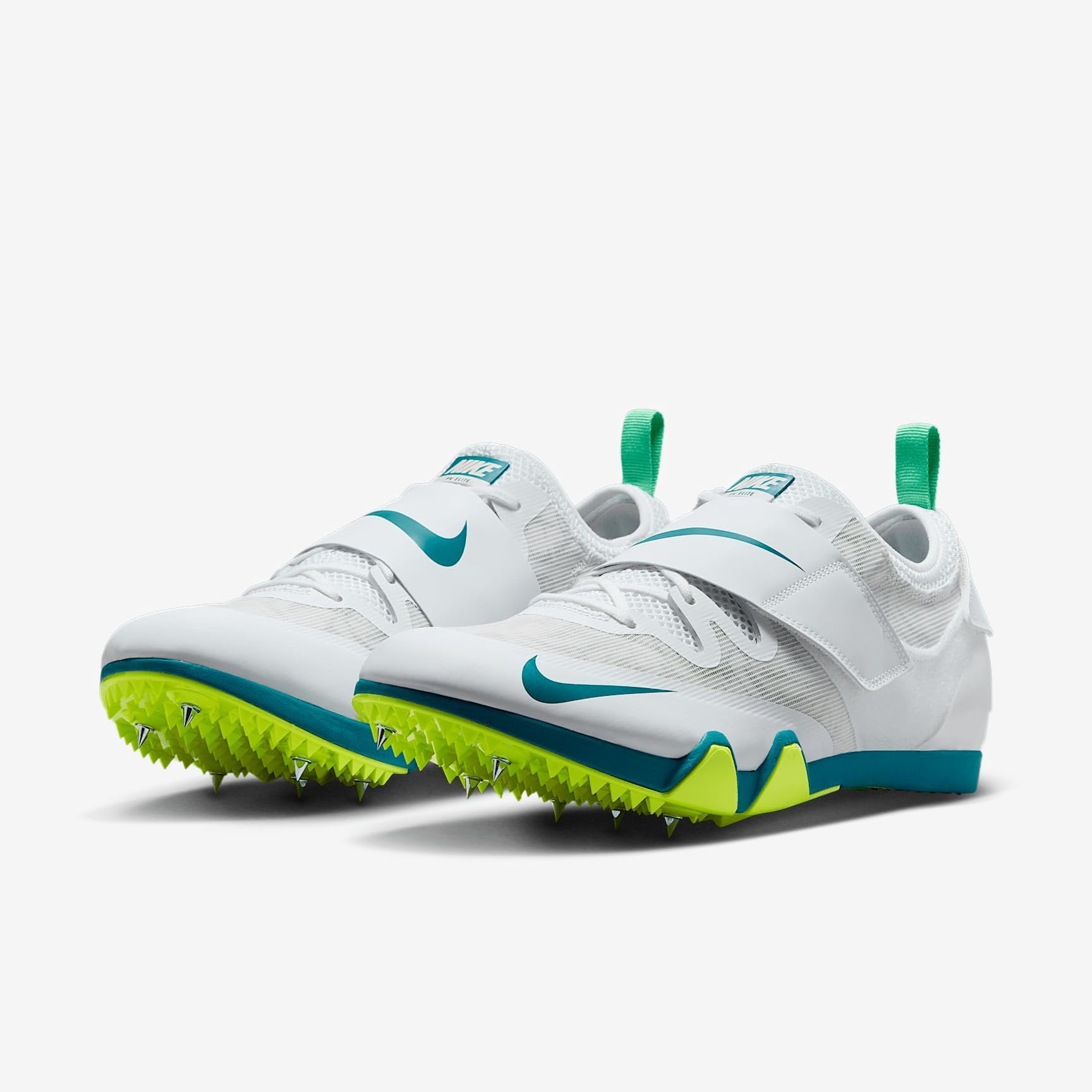 Nike Pole Vault Elite Track & Field Jumping Spikes FZ9649-100, White/Barely Green/Electric Algae Size 11