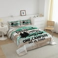 thumbnail image 2 of Happy Camping Bedding ,Camper Comforter Set for Travel Trailers,RV Camping Car Down Comforter Twin,Retro Teal Ombre Art Rustic Farmhouse Style Quilt Camper Accessories for Inside Khaki, 2 of 5
