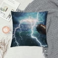 thumbnail image 2 of PRATYUS Kids American Football Pillow Cover,Boys Teens Sport Rugby Abstract Lightning Reversible Throw Pillow Cover Case,Green Football Field Bleachers Square Cushion Cover Set 12x12in, 2 of 5