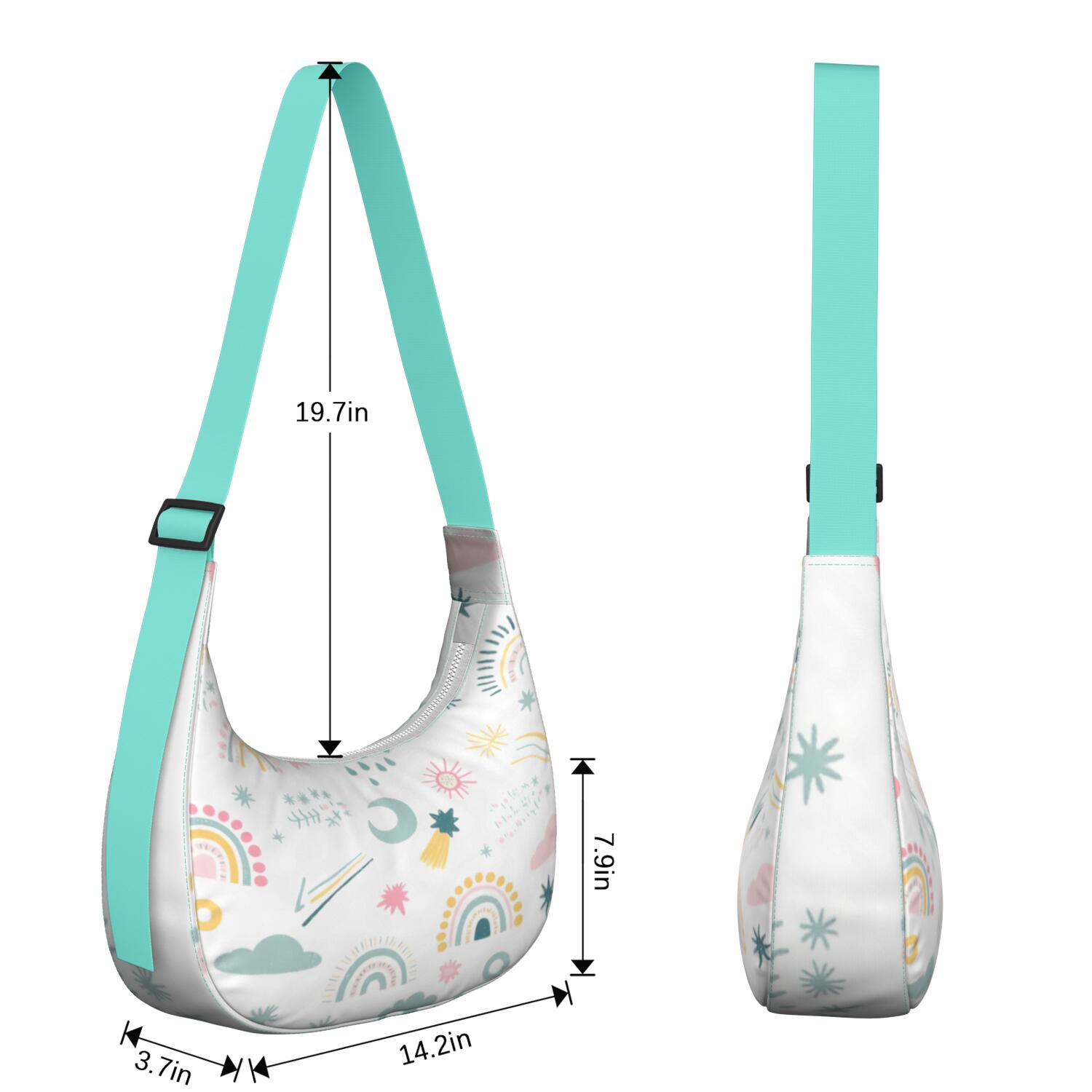 Rainbow Cartoon Sling Bag Lightweight Bag for Travel Vacation Shopping Hiking Cycling Gym