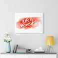 thumbnail image 2 of Inspirational Wall Art Life Is Beautiful Red Wall Art Motivational Motto Inspiring Prints Artwork Decor Ready to Hang Unframed, 2 of 12
