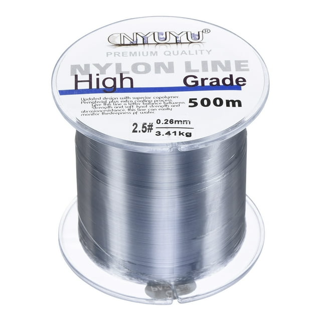 Uxcell 547Yard 8Lb Fluorocarbon Coated Monofilament Nylon Fishing Line Grey