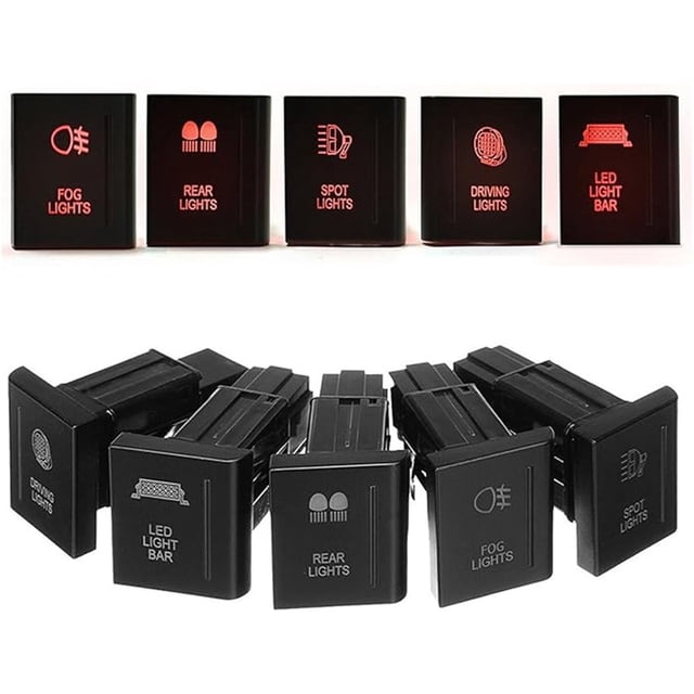 jfqm 12V 3A Red Light Push Button Switch Driving Light Bar ON-Off Switch Fit for VW Amarok (Color : Spot Light)