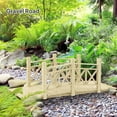 thumbnail image 6 of Outsunny 5 ft. Garden Bridge with Safety Rails, Wooden Outdoor Bridge for Backyard Ponds, Creeks, Streams, Nature Wood, 6 of 9