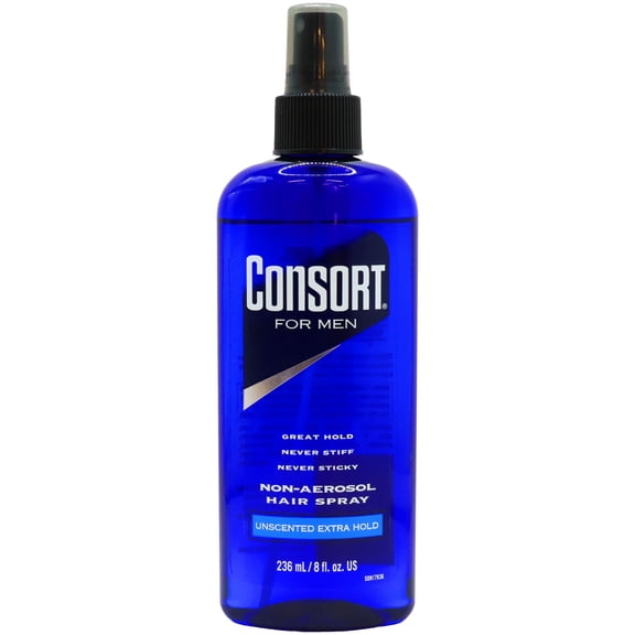 Consort Hair Spray for Men, Extra Hold, Unscented Non-Aersol, 8 oz