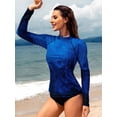 thumbnail image 4 of Attraco Womens Long Sleeve Gradient Rash Guard UV Protection Swim Shirt UPF 50, 4 of 6