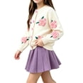 thumbnail image 2 of Amidoa Girls 2 Piece Outfits Fall Winter Clothes Solid Color Long Sleeve Top and Casual Pants Kids Clothing Sets Size White 2-3 Years, 2 of 5