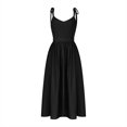 thumbnail image 5 of GaThRRgYP Dresses for Women Plus Size Summer,Women's Spring/summer Fashion Vacation Two Short-sleeved Crew-neck Dresses Black L, 5 of 9