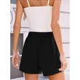 thumbnail image 7 of Chiclily Womens Summer Casual Shorts Lounge Beach Shorts Elastic High Waisted Drawstring Shorts with Pockets, Black Size L, 7 of 7