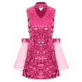 thumbnail image 4 of Nyeemya Women's 70s Retro Disco Dance Dress Hippie Sequin Sensation Dress Cocktail Club Party Dresses Hot Pink S, 4 of 6