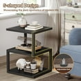 thumbnail image 6 of Side Table with 3-Tier Storage, S-Shape Bedside End Table for Small Spaces, 21.6'' Small Nightstand for Living Room, Bedroom, Easy Assembly, Black, 6 of 14