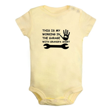 

This Is My Working In The Garage With Grandpa Shirt Funny Rompers For Babies Newborn Baby Unisex Bodysuits Infant Jumpsuits Toddler 0-24 Months Kids One-Piece Oufits