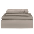 thumbnail image 3 of Lux Decor Collection Bed Sheets, High GSM 6 Piece Microfiber Cal King Sheets Set, 16" Deep Pocket Bed Sheet - Taupe, 3 of 6