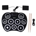 thumbnail image 2 of Electrónico Plegable Drum Sticks Foot Pedal de Instrumentos Musicales Sunnimix Kit de tambor electrónico de silicona, 2 of 8