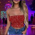 thumbnail image 6 of EaskTriop Glitter Strapless Tube Top for Women, Sparkly Sequin Bandeau Bra Crop Tank Top for Party Night Clubwear, Sports Bras, 6 of 6