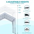thumbnail image 2 of ADVANCE OUTDOOR Upgraded 10'x20' Heavy Duty Steel Carport with Adjustable Height from 9.5 to 11 ft, Car Canopy Garage with Window Sidewalls and Doors, White, 2 of 10