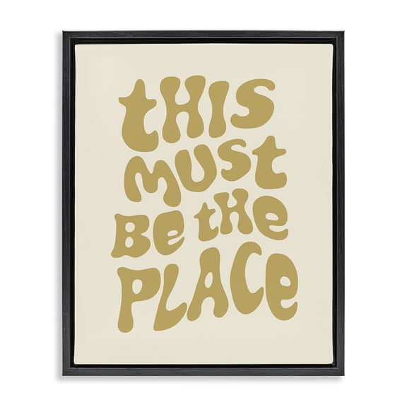 Stupell Industries Bohemian Must Be The Place Black Floating Frame Canvas Art, 17 x 21, by Victoria Barnes