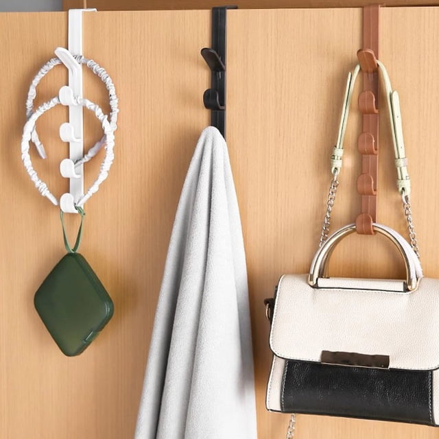 Ganchos De Plástico Gancho adhesivo fuerte negro para puerta, sin taladros, para colgar en la pared, para sombreros y abrigos (1 unidad) JASKFLY