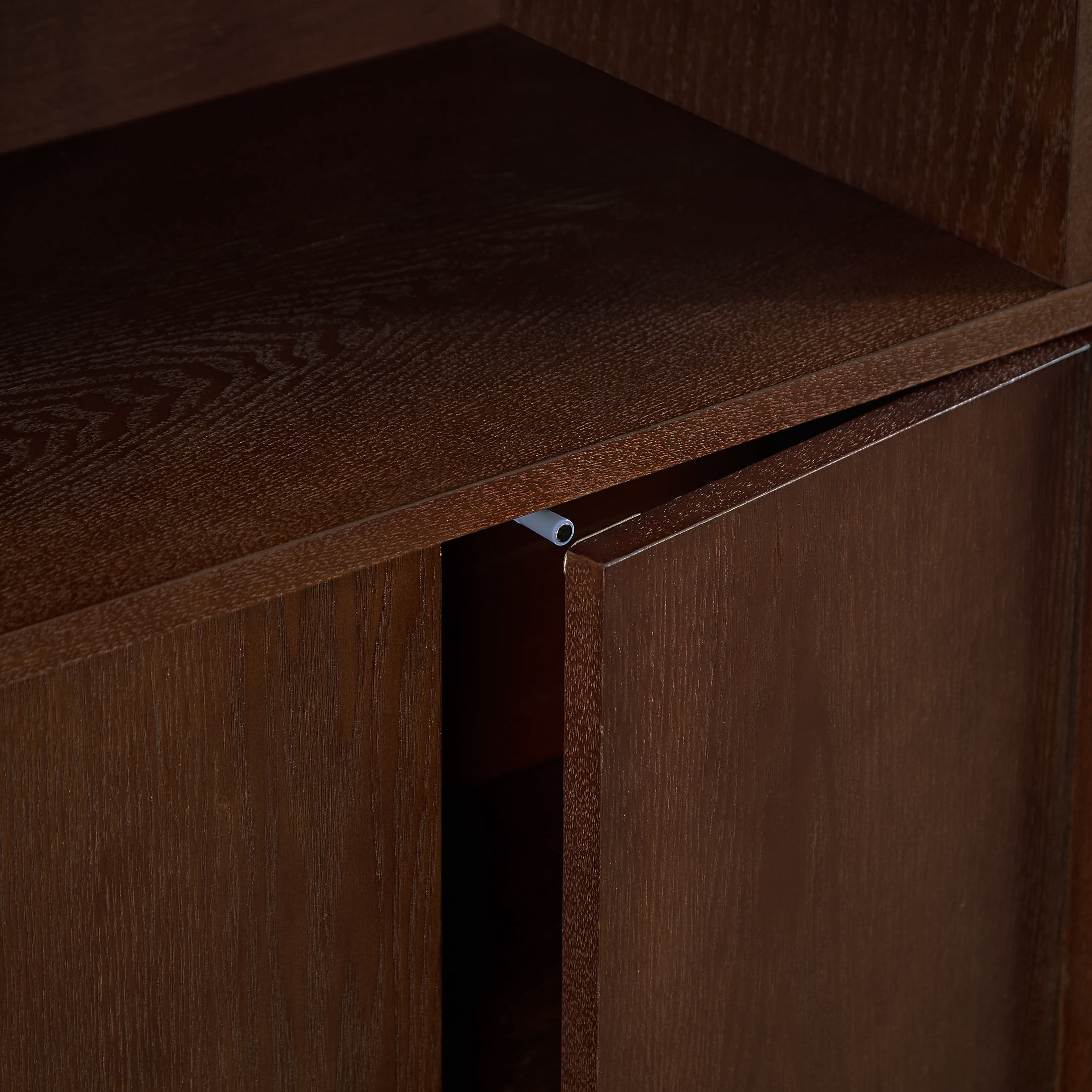 GDF Studio Farmhouse Fluted Sideboard Buffet Cabinet with 2 Doors, Adjustable Shelf, Walnut