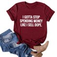 thumbnail image 5 of Gibobby Casual Playera de Manga Corta para Mujer Mujeres rubias cómodas Top Blouse(Vino,G), 5 of 5