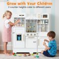 thumbnail image 2 of Gymax Kids Play Kitchen w/ Stoves Faucet Sink Clock Coffee Machine Range Hood White, 2 of 10