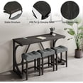 thumbnail image 3 of allamazing 4-Piece Counter High Bar Table Set with Socket and 3 Fabric Padded Bar Stools, Tall Kitchen Breakfast Dining Table Set with Stools…, 3 of 8