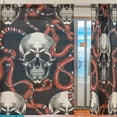 thumbnail image 2 of Coolnut Skulls and Red Snakes Semi Sheer Curtains Window Voile Drapes Panels Treatment-55x84in for Living Room Bedroom Kids Room, 2 Pieces, 2 of 4