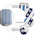 thumbnail image 5 of Shower Curtain Bathroom Set Sea Turtle Navy Blue Stripes Waterproof Fabric Shower Curtains with Grommets&Hooks Coastal Nautical Theme Privacy Bath Curtain for Bathtub 72x72in, 5 of 7