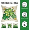 thumbnail image 3 of St. Patricks Decorative Throw Pillow Covers 16 x 16 Set of 4, Lucky Charm Blessed Shamrock Clover Spring Outdoor Pillowcase, Coins Mason Jar Me I''m Irish Cushion Case Home Decor, 3 of 6
