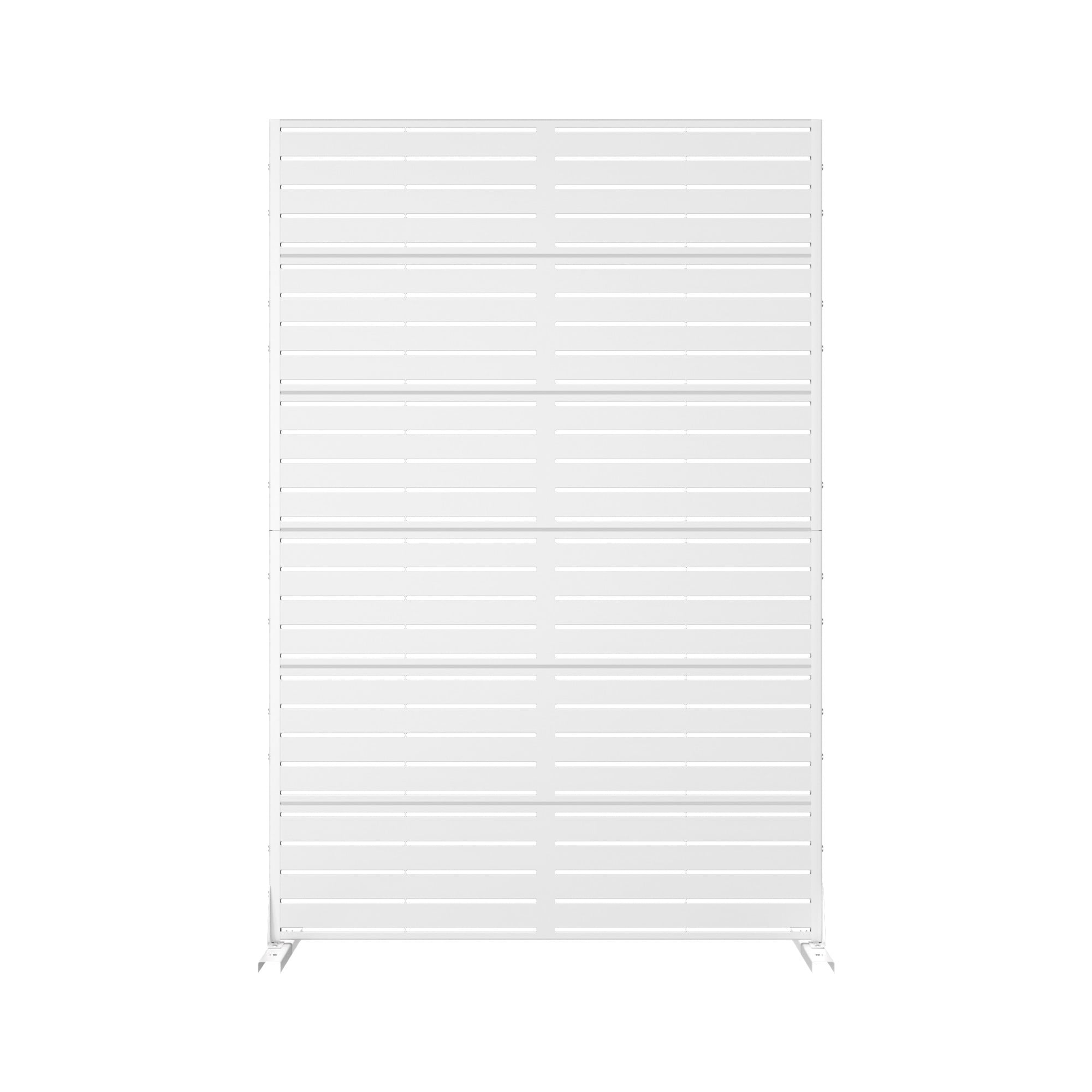MAYEERTY Outdoor Privacy Screen – Weatherproof Galvanized Steel Panel,Stripe,White
