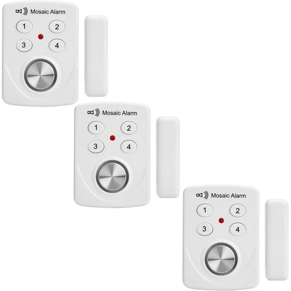 3 Pack Door Alarms with Delay When Left Open 130db Window Break Sliding Siren Vibration Det Sensor for Home, Apartment Security. Keypad Intruder Burglar Entry Alert. Pool Alarm for Kids Safety