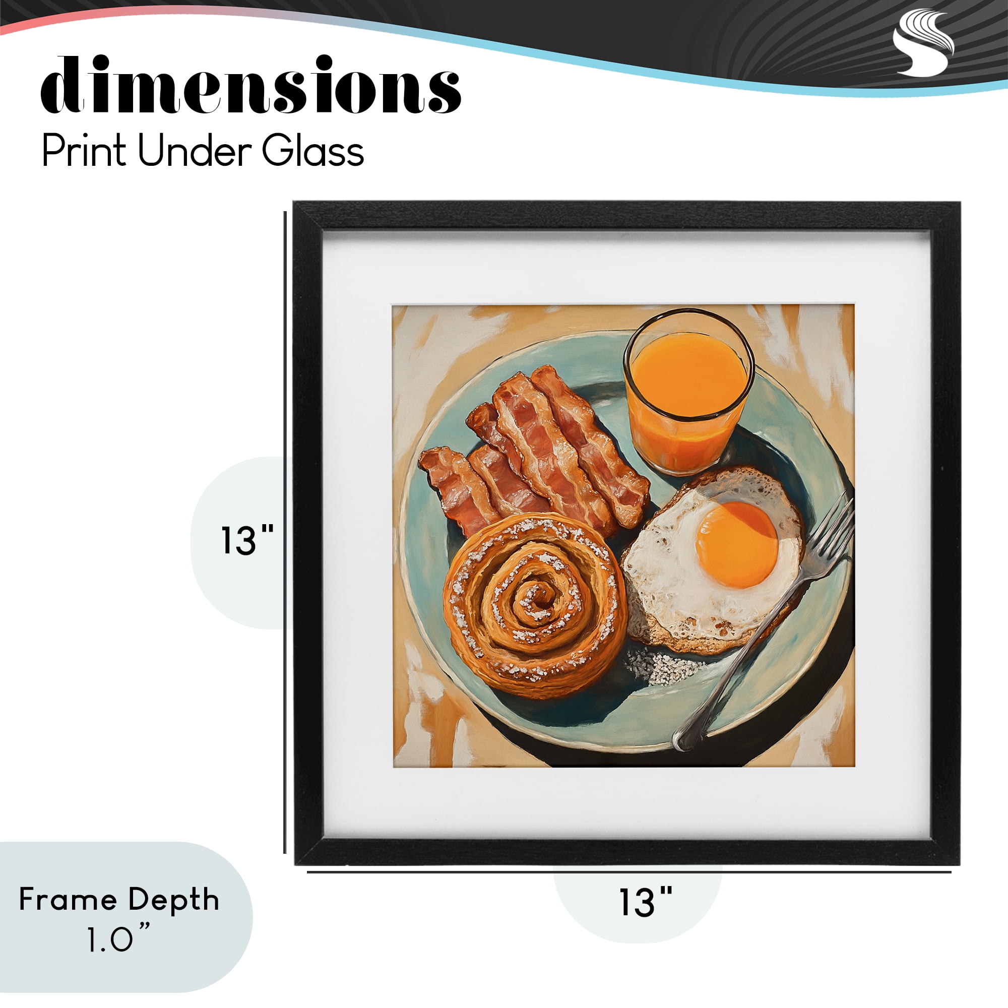 Stupell Industries Cinnamon Roll Breakfast Black Framed Print Under Glass, design by Tina LeCour