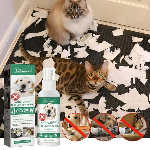 QARUN No Chew Spray for Dogs, More Yuck Than Bitter Apple, Dog Training & Behavior Aids to Stop Chewing, Best Alcohol-Free Anti Chew, Puppy Deterrent Formula for Puppies and Cats 30ml