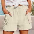 thumbnail image 3 of Beach Shorts for Women Summer Casual Lightweight Elastic Waist Wide Leg Loose Athletic Shorts with Pockets, 3 of 5