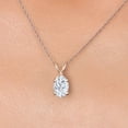 thumbnail image 3 of Gem Stone King 10K White Gold White Moissanite Pendant Necklace for Women | 0.90 Cttw | Gemstone Birthstone | Oval 7X5MM | With 18 inch Chain, 3 of 7