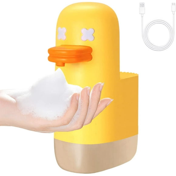 Automatic Soap Dispenser, 350ml,Rechargeable Foaming Soap Dispenser, IPX4 Waterproof, Bubble Duck Soap Dispenser for Kids, Foam Sanitizer Dispenser for Kitchen, Bathroom
