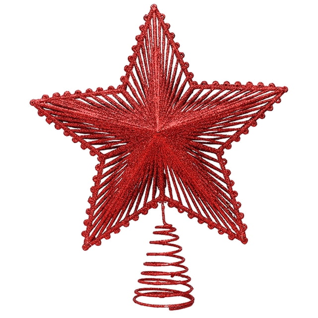 ColoMX Topper del árbol de Navidad Topper navideño Decorativo Hollow Treetop Star Adornment